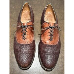 Allen Edmonds Shelton Two Tone Leather Oxford Saddle Dress Shoe Size 15 D USA